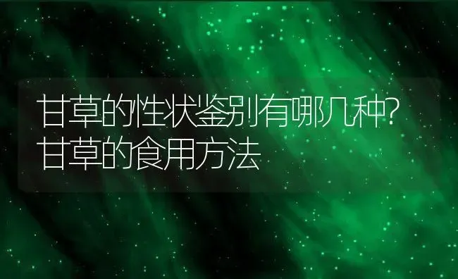 甘草的性状鉴别有哪几种?甘草的食用方法 | 动物养殖百科