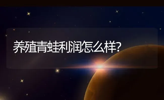 养殖青蛙利润怎么样？ | 动物养殖百科