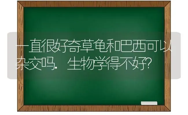 一直很好奇草龟和巴西可以杂交吗.生物学得不好？ | 动物养殖问答