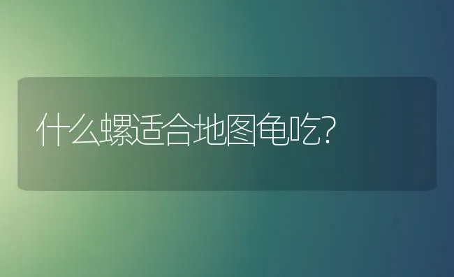 什么螺适合地图龟吃？ | 动物养殖问答