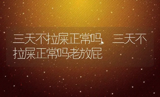 三天不拉屎正常吗,三天不拉屎正常吗老放屁 | 宠物百科知识