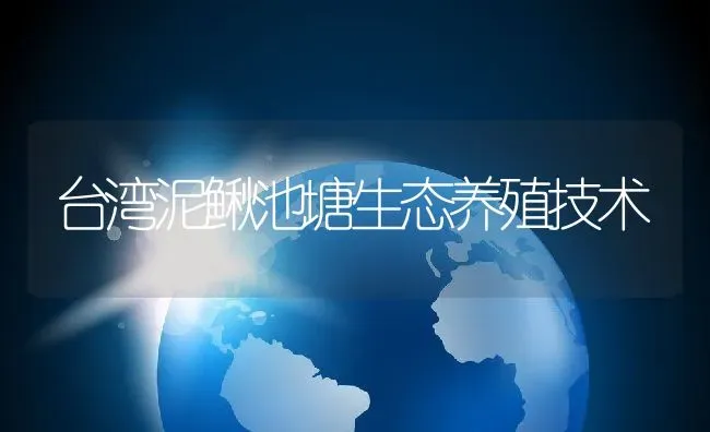 台湾泥鳅池塘生态养殖技术 | 动物养殖百科