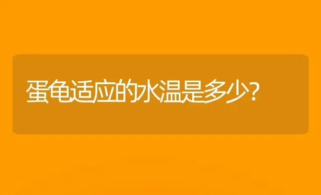 蛋龟适应的水温是多少？ | 动物养殖问答