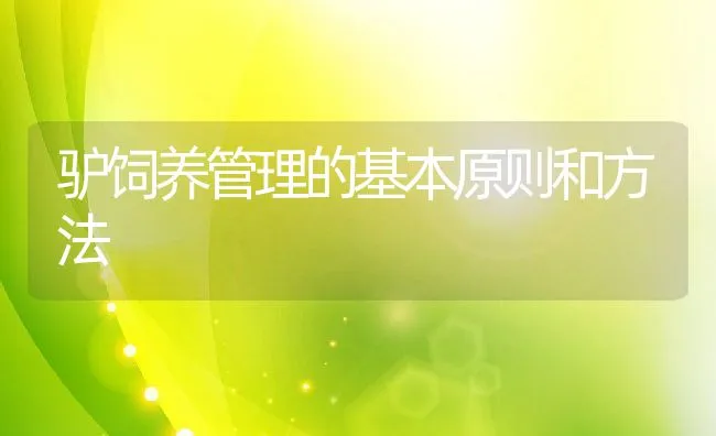 驴饲养管理的基本原则和方法 | 水产养殖知识