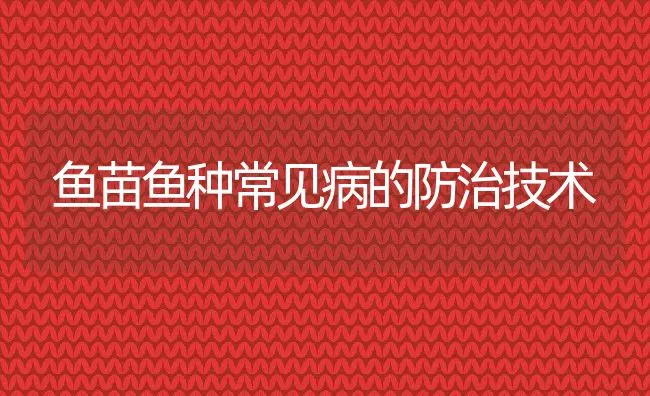 鱼苗鱼种常见病的防治技术 | 水产养殖知识