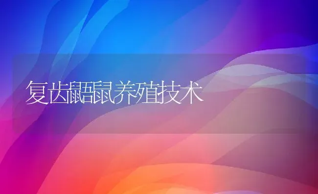 复齿鼯鼠养殖技术 | 动物养殖教程