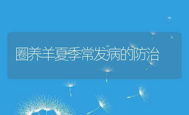 圈养羊夏季常发病的防治 | 动物养殖学堂