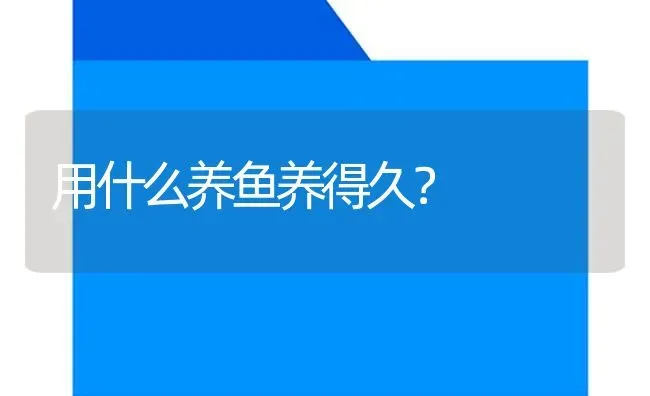 用什么养鱼养得久？ | 鱼类宠物饲养