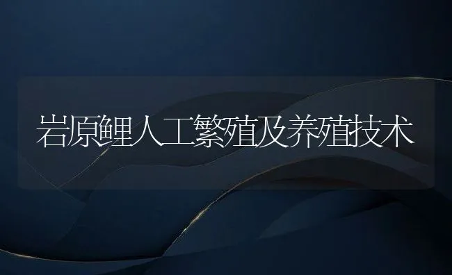 岩原鲤人工繁殖及养殖技术 | 动物养殖饲料