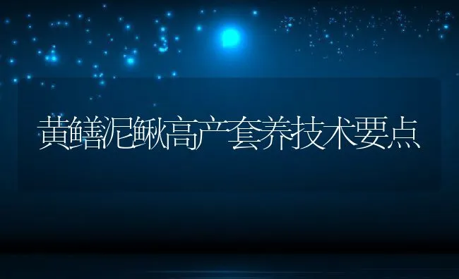 黄鳝泥鳅高产套养技术要点 | 水产养殖知识