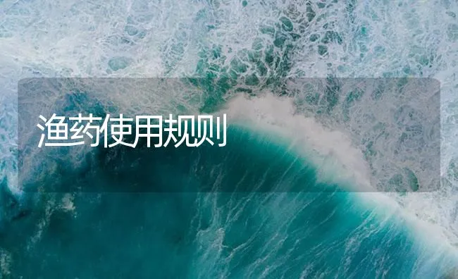 渔药使用规则 | 海水养殖技术