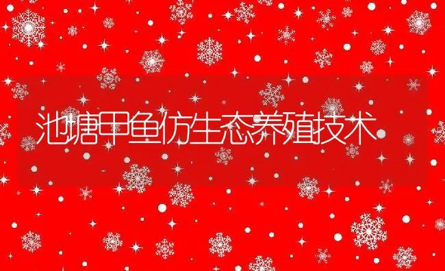 池塘甲鱼仿生态养殖技术 | 水产养殖知识