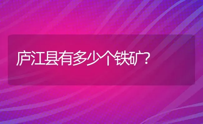 庐江县有多少个铁矿？ | 动物养殖问答