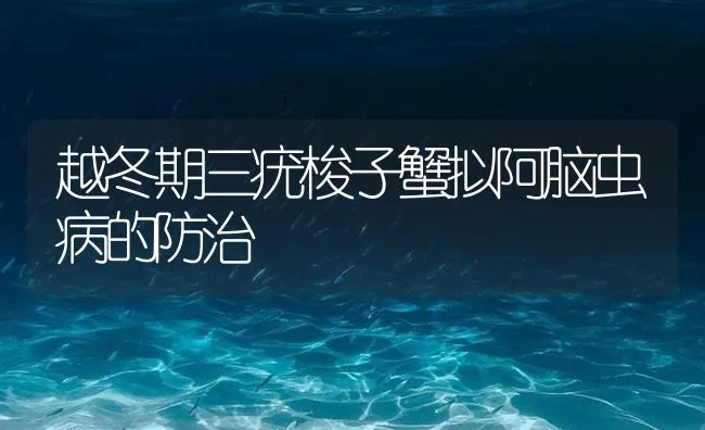 越冬期三疣梭子蟹拟阿脑虫病的防治 | 海水养殖技术