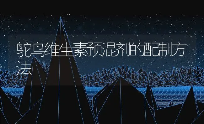 鸵鸟维生素预混剂的配制方法 | 动物养殖学堂