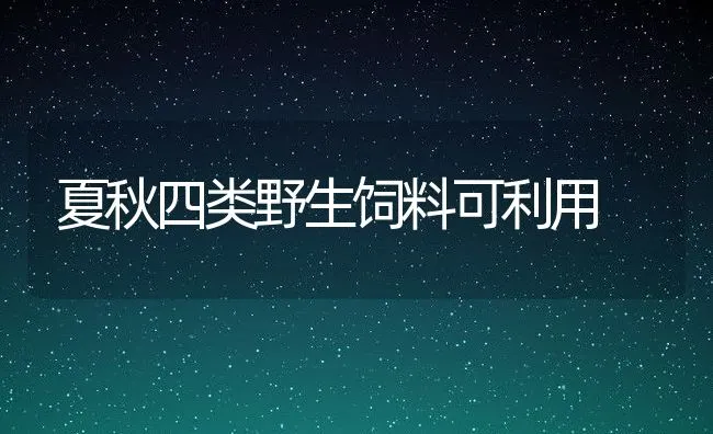 夏秋四类野生饲料可利用 | 动物养殖饲料