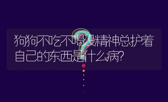 狗狗不吃不喝没精神总护着自己的东西是什么病？ | 动物养殖问答