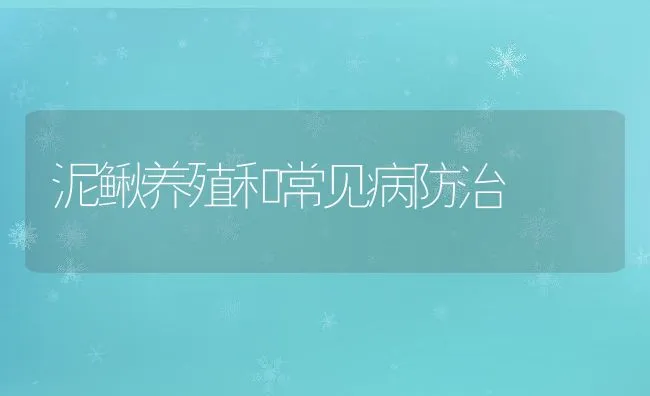 泥鳅养殖和常见病防治 | 水产养殖知识