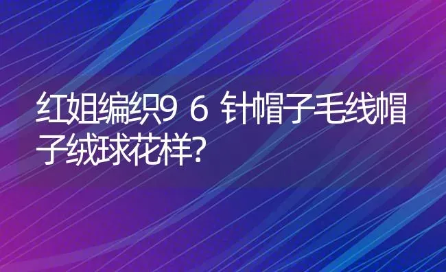 红姐编织96针帽子毛线帽子绒球花样？ | 鱼类宠物饲养