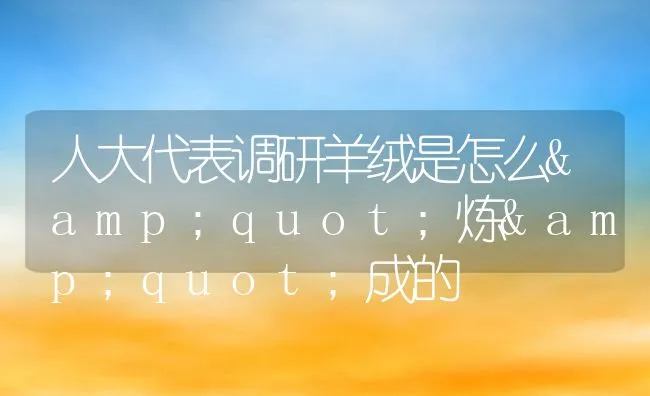 人大代表调研羊绒是怎么"炼"成的 | 动物养殖饲料