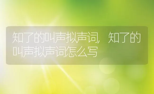 知了的叫声拟声词,知了的叫声拟声词怎么写 | 宠物百科知识