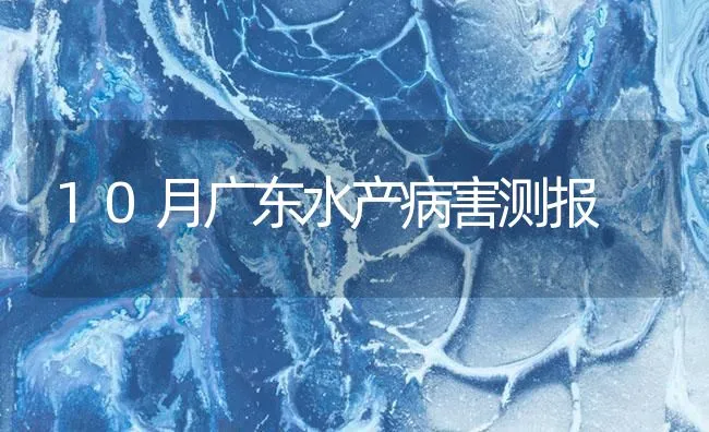 10月广东水产病害测报 | 海水养殖技术