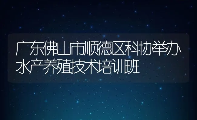 广东佛山市顺德区科协举办水产养殖技术培训班 | 动物养殖饲料