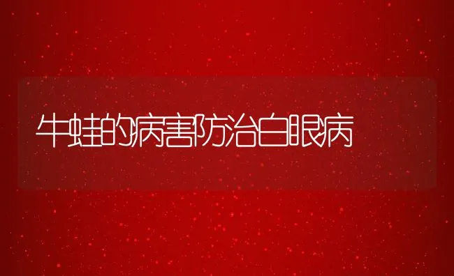 牛蛙的病害防治白眼病 | 水产养殖知识