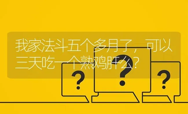 我家法斗五个多月了，可以三天吃一个熟鸡肝么？ | 动物养殖问答