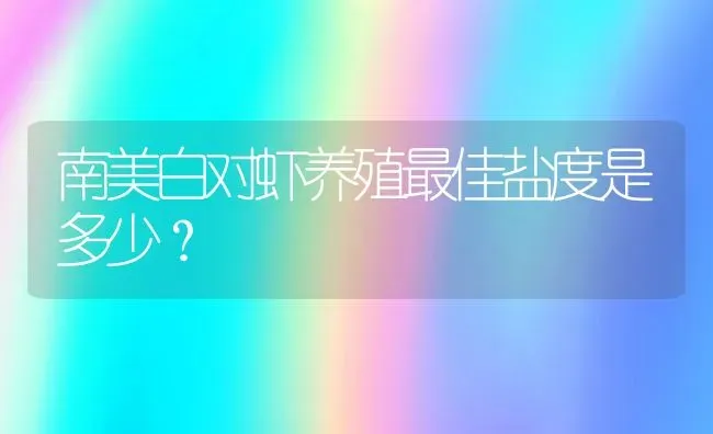 南美白对虾养殖最佳盐度是多少？ | 动物养殖百科