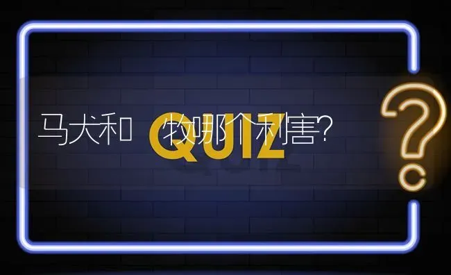 马犬和徳牧哪个利害？ | 动物养殖问答