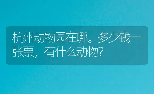 杭州动物园在哪。多少钱一张票，有什么动物？ | 鱼类宠物饲养