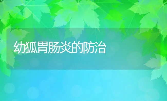 幼狐胃肠炎的防治 | 动物养殖学堂