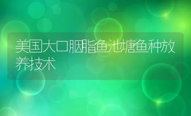 美国大口胭脂鱼池塘鱼种放养技术 | 动物养殖饲料