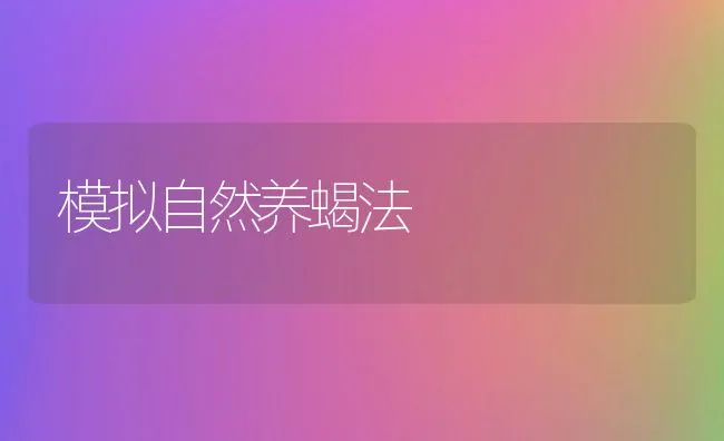 模拟自然养蝎法 | 动物养殖学堂