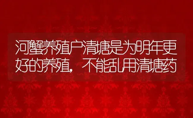 河蟹养殖户清塘是为明年更好的养殖，不能乱用清塘药 | 动物养殖教程