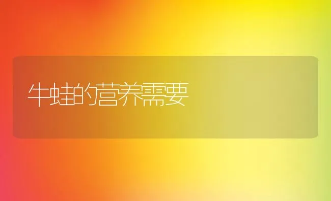 牛蛙的营养需要 | 动物养殖饲料