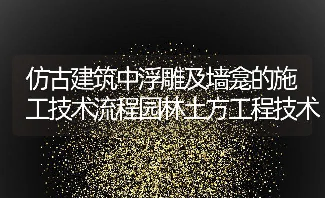 仿古建筑中浮雕及墙龛的施工技术流程园林土方工程技术 | 水产养殖知识