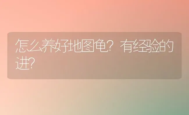 怎么养好地图龟？有经验的进？ | 动物养殖问答