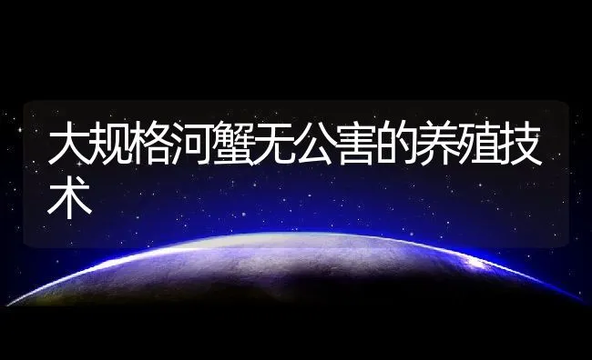 大规格河蟹无公害的养殖技术 | 动物养殖饲料