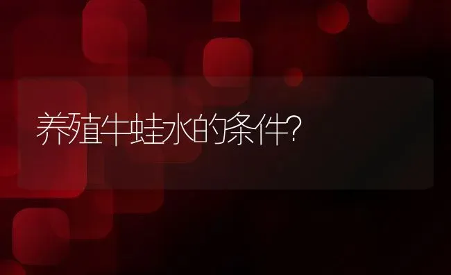 养殖牛蛙水的条件？ | 动物养殖百科