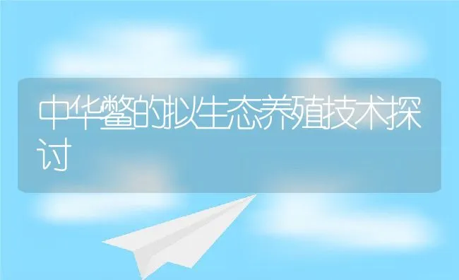 中华鳖的拟生态养殖技术探讨 | 水产养殖知识