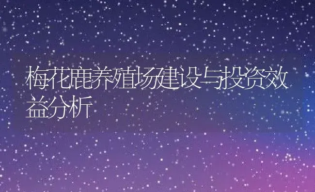 梅花鹿养殖场建设与投资效益分析 | 动物养殖教程