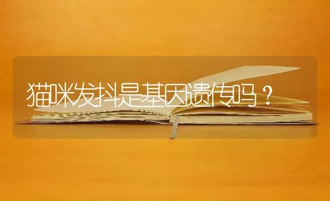 猫咪发抖是基因遗传吗？ | 动物养殖问答