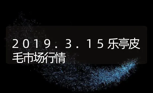 2019.3.15乐亭皮毛市场行情 | 动物养殖百科