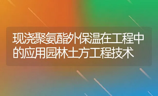 现浇聚氨酯外保温在工程中的应用园林土方工程技术 | 水产养殖知识