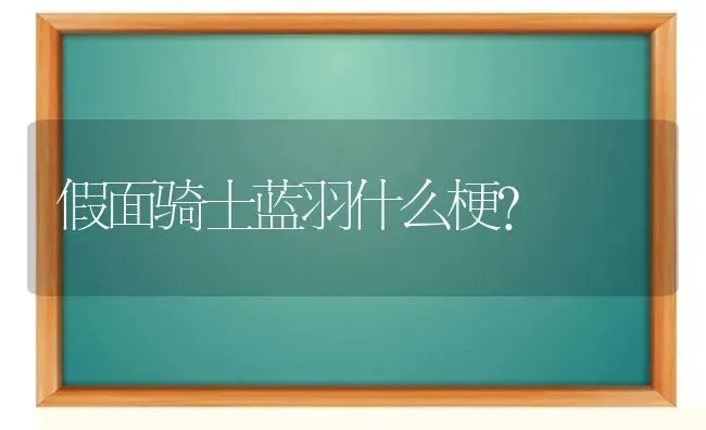 假面骑士蓝羽什么梗？ | 动物养殖问答