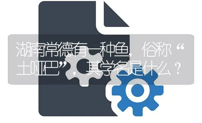 湖南常德有一种鱼，俗称“土哑巴”，其学名是什么？ | 鱼类宠物饲养