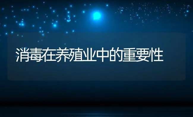 消毒在养殖业中的重要性 | 动物养殖学堂