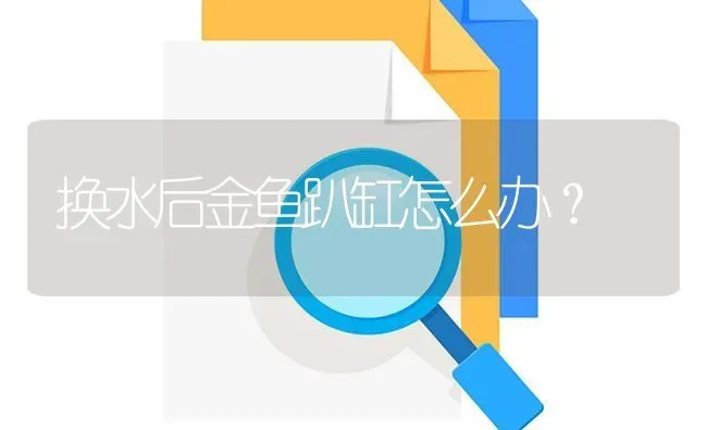 换水后金鱼趴缸怎么办？ | 鱼类宠物饲养